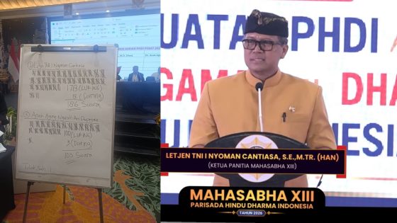 Raih 186 Suara, Letjen I Nyoman Cantiasa Ungguli Ari Dwipayan dalam Pemilihan Ketua Umum PHDI Pusat